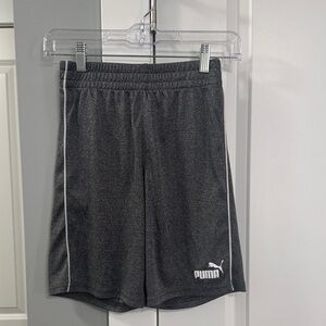 Puma Boy’s Charcoal Athletic Shorts with White Trim